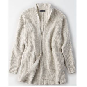 American Eagle Waffle Knit Boyfriend Cardigan